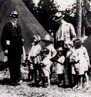 Hoover at a refugee camp during 