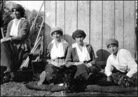 Grand Duchesses, Olga, Tatiana, Asastasia, and Marie in captivity at Tsarskoye Selo.