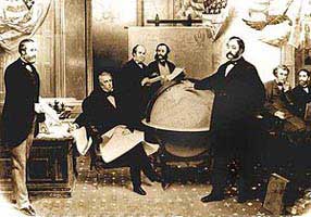 The signing of the Alaska Treaty of Cessation on March 30, 1867.