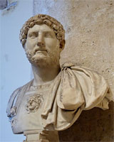 Bareheaded Emperor Hadrian. 