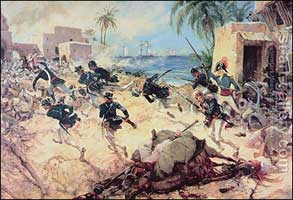 The Battle of Derna in 1805. 