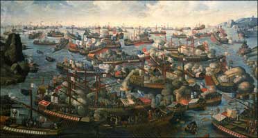 The Battle of Lepano in 1571.