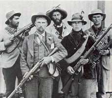 Brave Boer commando prepare to defend their country. 