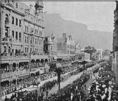 Cecil Rhodes' funeral in Cape Town South Africa. 
