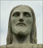 A close up view of Christ