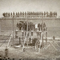 Execution of Lewis Paine, George Atzerodt, David Herold, and Mary Surratt.