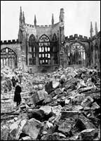 Bombed Coventry Cathedral. 