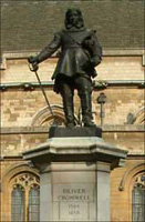 Cromwell's statue in front of Parliament in London. 