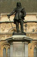 Cromwell's statue in front of Parliament in London.