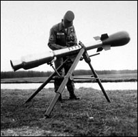 A "Davy Crockett" sized mini-nuke on its launcher. 