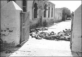 Bodies of Egyptians killed in the 