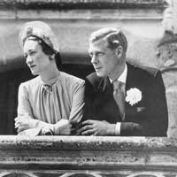 The Duke and Duke posing for wedding photographs at the Château de Candé