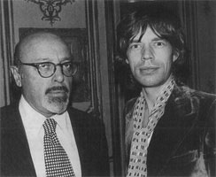 Ertegun and Mick Jagger after he finally managed to sign up the degenerate 