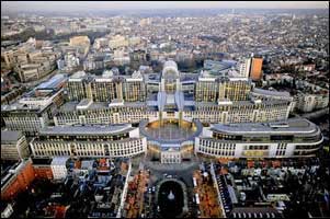 European "Parliament" HQ in Brussels, Belgium. 