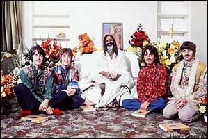 The 4 fake "Beatles" in India with Maharishi Mahesh Yogi. 