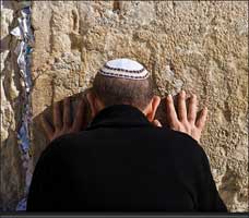 A fake "Jew" praying at the former temple of Jupiter. 
