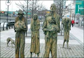 Famine Memorial in Dublin. 