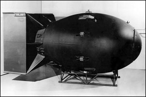 Implosion type nuclear bomb called "Fat Boy."