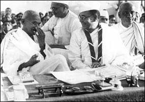 Gandhi trying to put his best face on his relationship with Bose. 