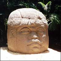 Giant head found at an Olmec site in La Venta. 