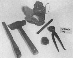 The tools left behind by the grave robbers. 