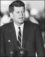 Hatless President Kennedy. 