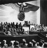 Hitler declaring war on the U.S., Dec 11, 1941. 