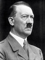 Adolf Hitler with his infamous moustache. 