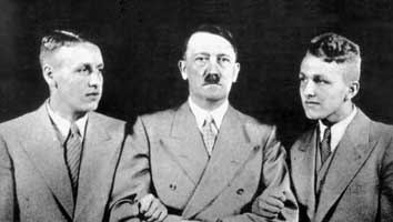 Hitler with Wolfgang and Lieland Wagner. 