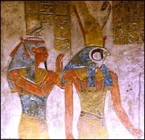 Seb is on the left of his son Horus.