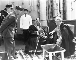 Ibn Saud meeting with President Roosevelt in 1945. 