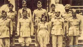 Bose with officers of the Indian Liberation Army.