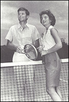 Jack and Jackie on the tennis court, June 27, 1953. 