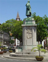 Statue of João Gonçalves Zarco on the island of Madeira. 