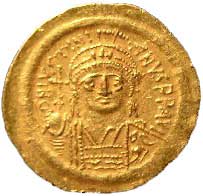 Coin of Emperor Justinian. 