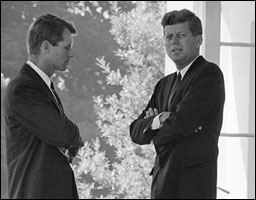 President Kennedy and brother Robert during the Cuban Missile Crisis. 