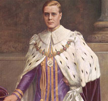 King Edward VIII in his coronation robe. 