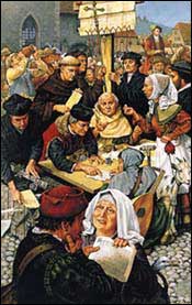 Big business! A typical market day scene in Germany before the Reformation.