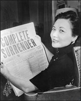 Madame Chiang Kai-shek was delighted that the war was over. 