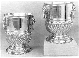 A pair of 17th-century solid gold wine coolers from the Marlborough collection