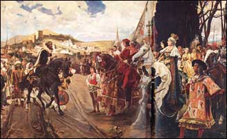 The Moors surrendered Granada to Spain in January, 1492. 