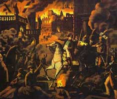 Looting and burning of Moscow by the French. 