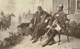 Napoleon III as a prisoner of Bismarck. 