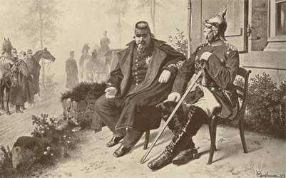 Napoleon III and Bismarck after the battle of Sedan. 