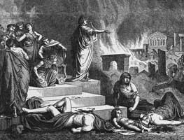 Nero fiddling while Rome burned. 