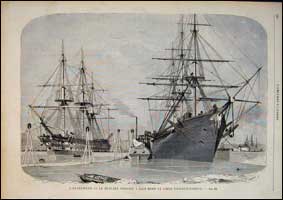 The USS Niagara and HMS Agamemnon. 