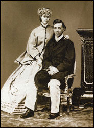 Engagement photo of Tsarevich Nicholas with Princess Dagmar of Denmark.