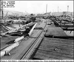 Damage at the Port Chicago Pier after the explosion of July 17, 1944.