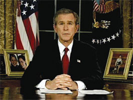 President Bush announcing 