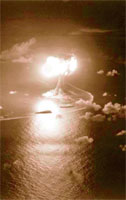 Operation Sandstone explosion of an atomic bomb in the "Pacific" Ocean.